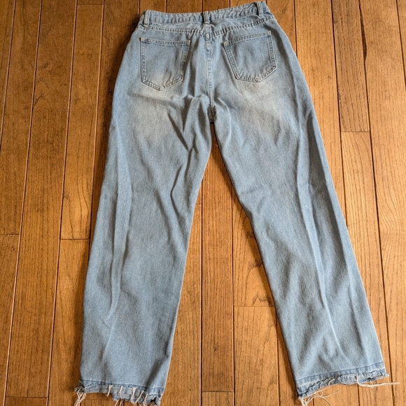 Stylish Light Blue Straight Leg Jeans - Picture 5 of 5